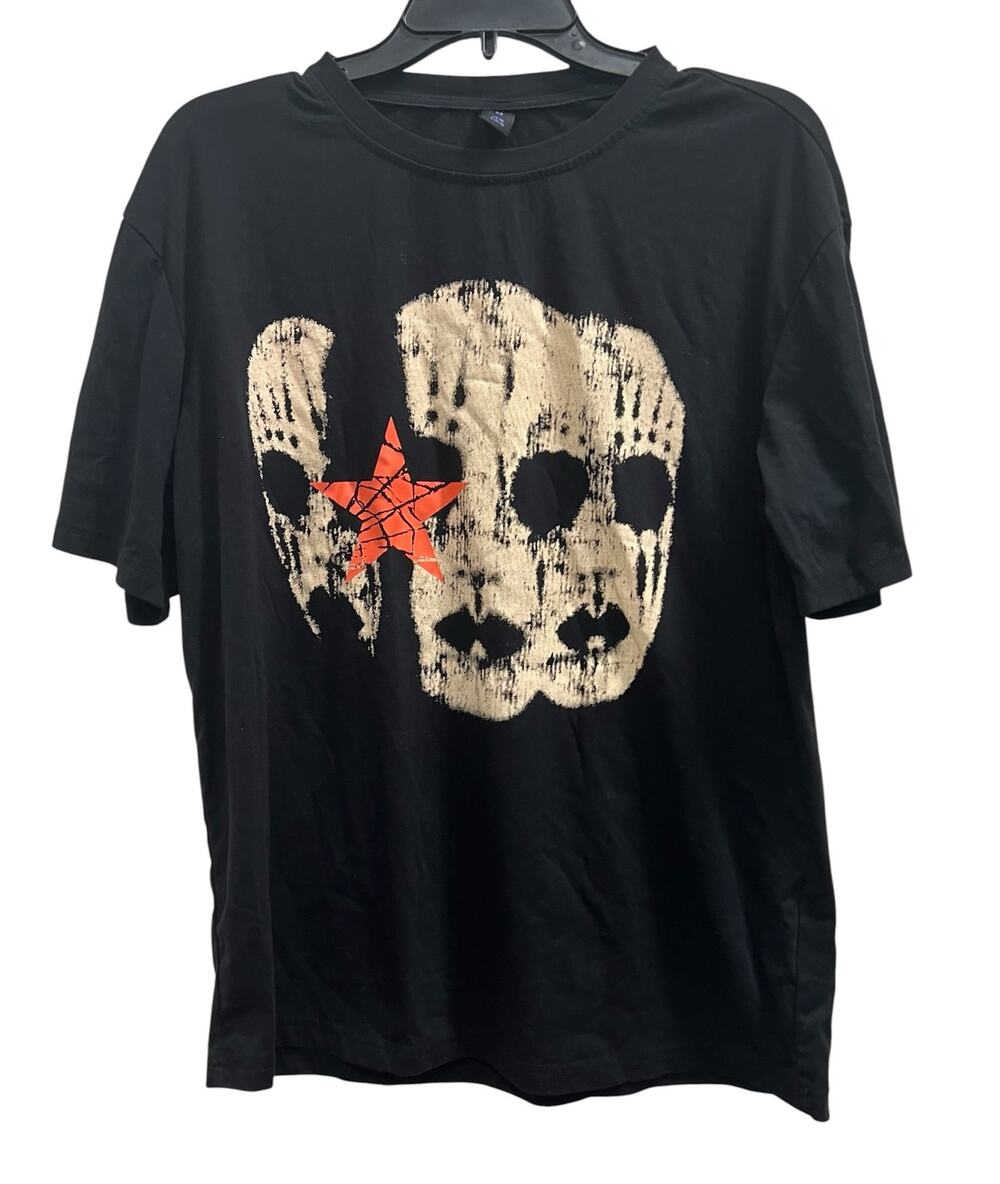 ROMWE horror mask distressed face graphic star ROMWE Gothic/Punk Y2K tee sz M